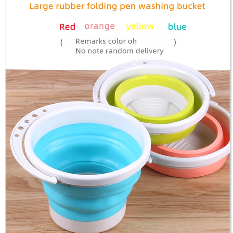 Silicone Pen Cleaning Bucket Children's Painting Art Supplies Collapsible Outdoor Sketching Bucket  Artist Accessories