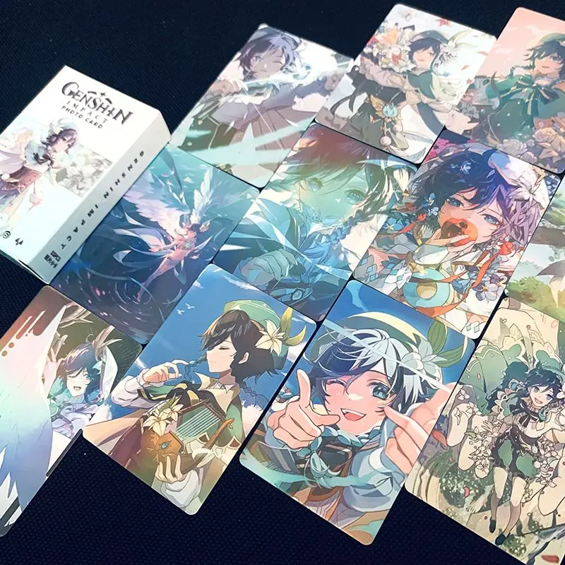 Yuan Shen Game Collection Cards Laser LOMO Card Barbatos Nahida Balladeer Xiao Anime Card Hobby Collectibles Kid Toy Gift