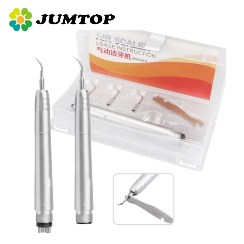 

JUMTOP Dental Ultrasonic Air Scaler Handpiece with 3 Working Tips High-frequency Pneumatic Scaler