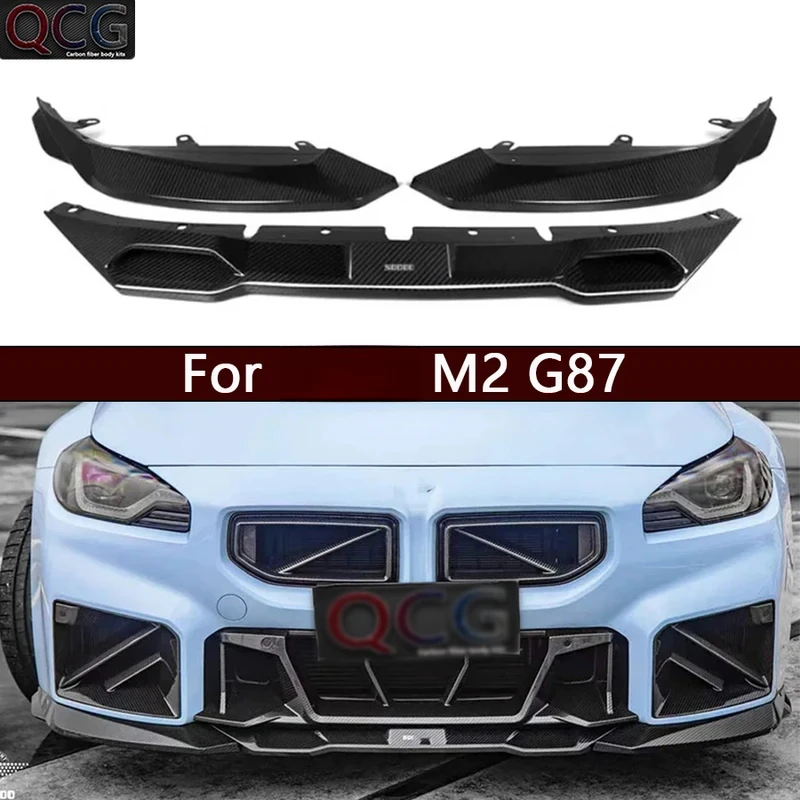 

For M2 G87 Dry Carbon Fiber Front lip Car Front Bumper Diverter Spoiler Diffuser Front lip chin Shunt upgraded body kit