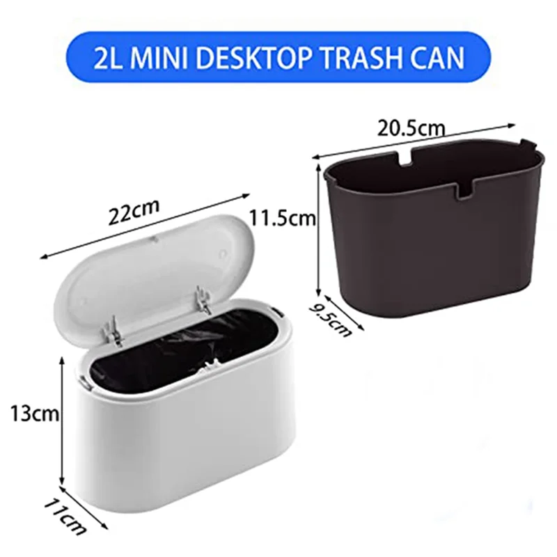 Tabletop Trash Can with Pop-Up Lid, Mini Trash Can