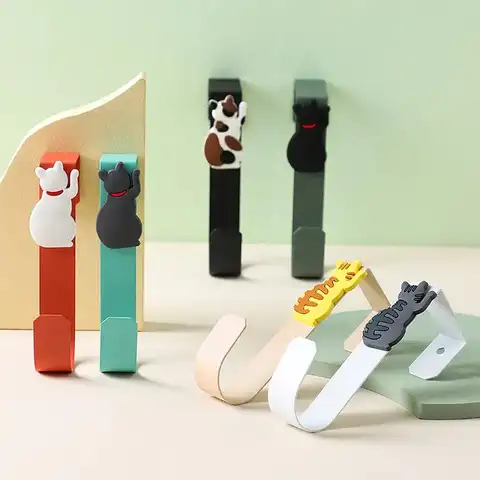 Ganchos para puerta trasera de gato, maletín anticaída, bolsa colgante, almacenamiento de ropa y toallas para marco de puerta de 4,2 cm, ganchos de almacenamiento de artículos para el hogar