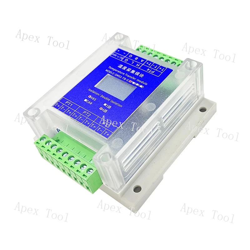Multi-Channel PT100 Platinum Resistance Temperature Acquisition Transmitter Type K Thermocouple RS485 Isolated Modbus Module