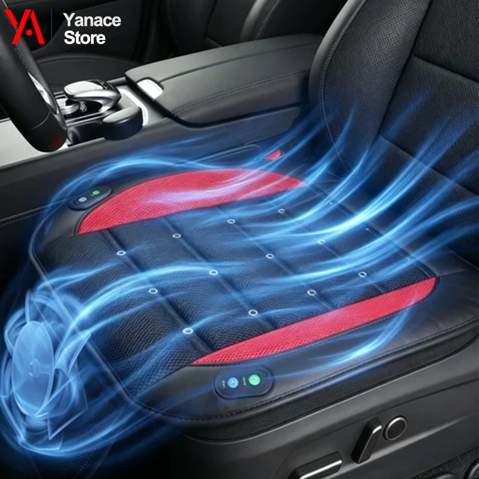 

All-season Universal Car Seat Cushion Soft & Comfortable with Adjustable Fan Good Air Permeability Ideal for Long-distance Driv