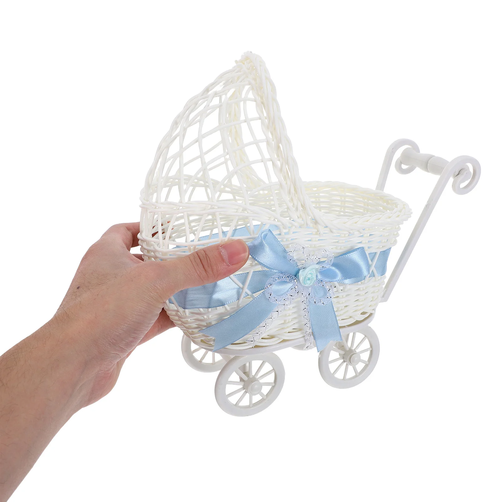 

Candy Push Cart Basket 1 Piece Rollable Dessert Holder for Party Favors Kids Events Wedding Catering Service Portable Stand