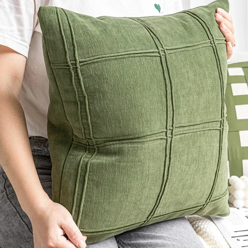 High End Green Pillow Cover Decorative Modern Light Luxury Geometric Texture Pillow Cases Home Living Room Sofa Cushion Covers