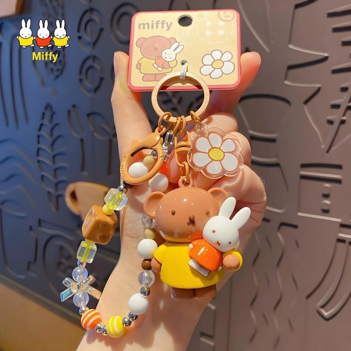 Kawaii Miffy Rabbit Keychain Doll Cutegirlish Cartoon Creative Diy Keychain Schoolbag Gift view 6
