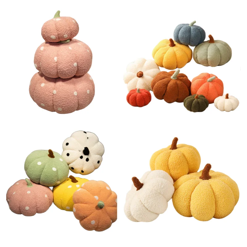 

New Ins 18-48cm Kawaii Pillow Halloween Pumpkin Plush Toys Plant Soft Stuffed Doll Party Props Decor Birthday Children's Gifts