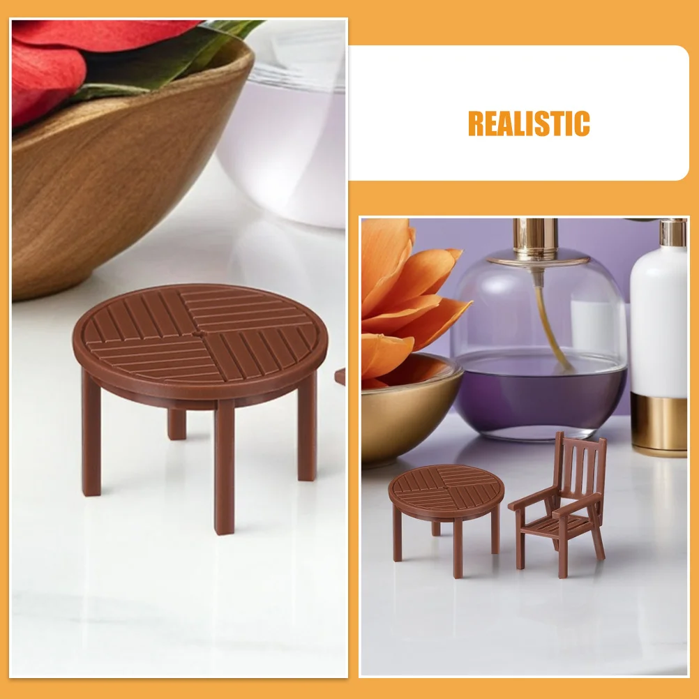 4セットのミニチュア家具セット リアルなデザイン 耐久性のあるコンパクトな寸法 ミニチュアシーンの装飾に最適