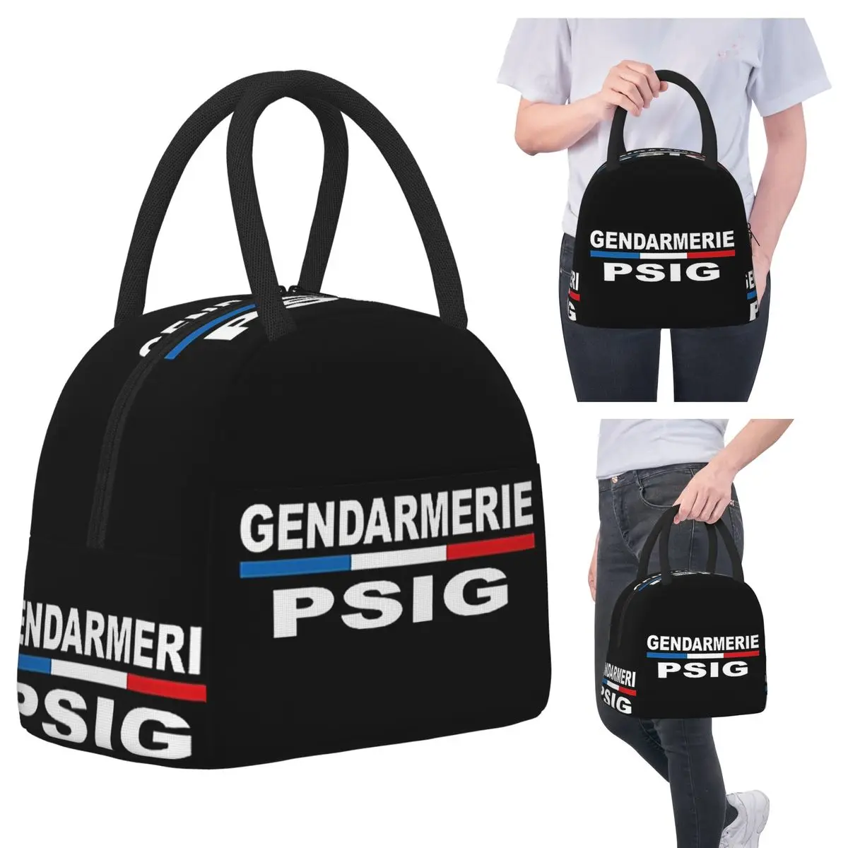 

Изолированная сумка для обеда с нашивкой PSIG GENDARMERIE для детей, школьный холодильник, термосумка для еды, портативные коробки для завтрака, контейнер