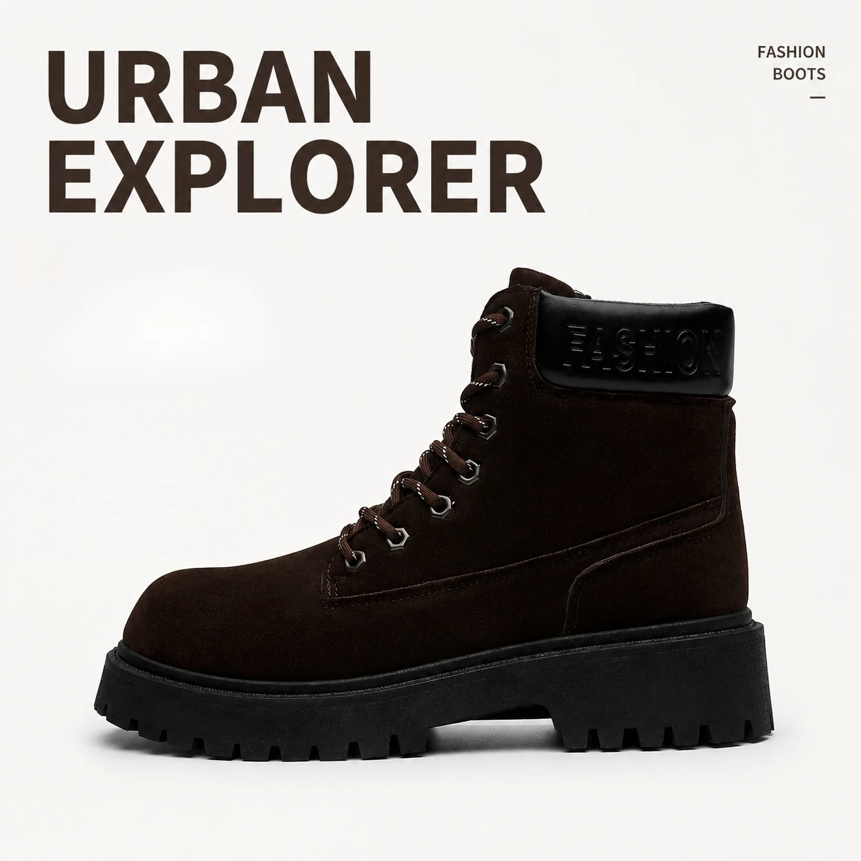Autumn Retro Thick Sole Height Increasing Men Boots Anti Slip Wear Resistant Outdoor Casual Ankle Boots British Style Work Boots