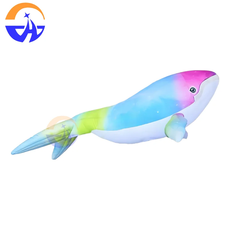 Inflatable cartoon figure carrying fish air model interactive props for marine animal performances in shopping malls and bars