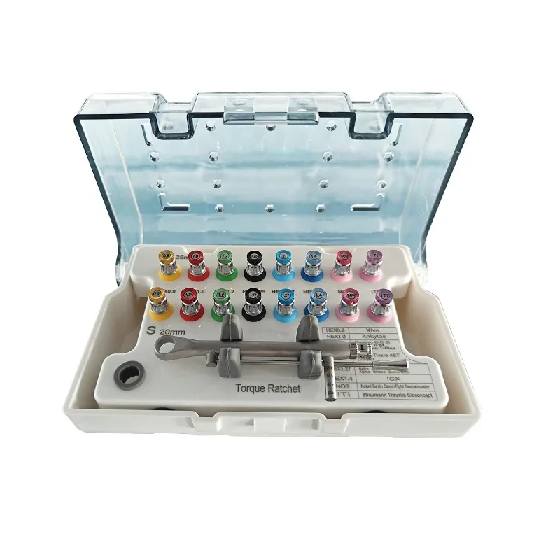 Dental Implant Restoration Tool Box Oral Materials Color Implant Screwdriver
