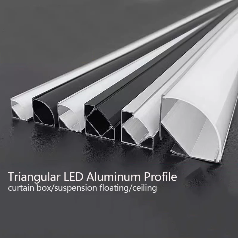 45 Degree V Aluminum Profiles Led Channel Diffuser Ceiling Top Corner Decoration Line Lamp Bar Home Room Atmosphere Lighting
