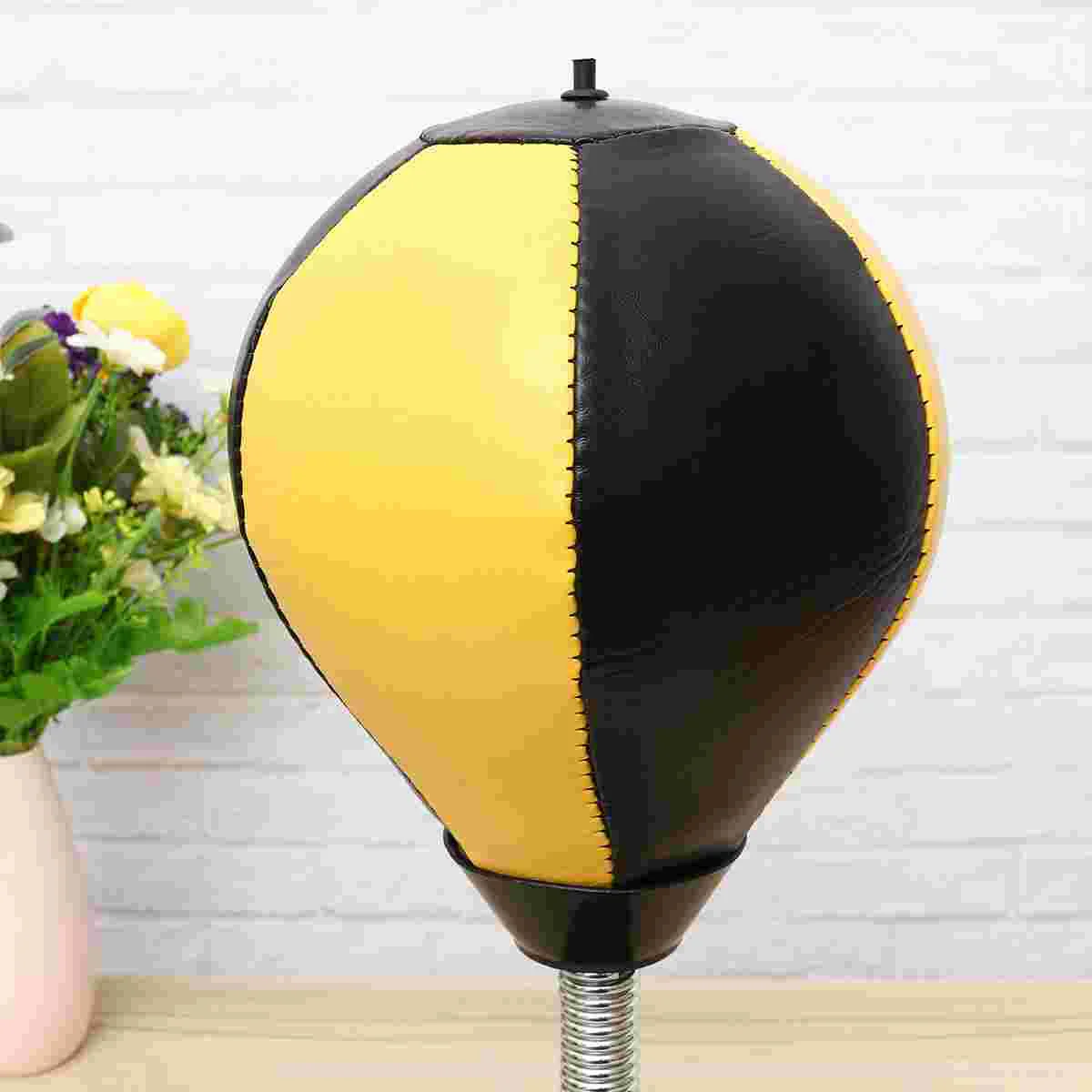 

1pc Desktop Punching Bag Small Suction Cup Boxing Ball Mini Ball for Home or Office (Yellow and Black Boxing