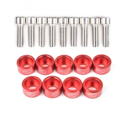 Universal 8mm 9pcs JDM Aluminum Fender Washers and Bolt for Honda Air Inlet Manifold Engine