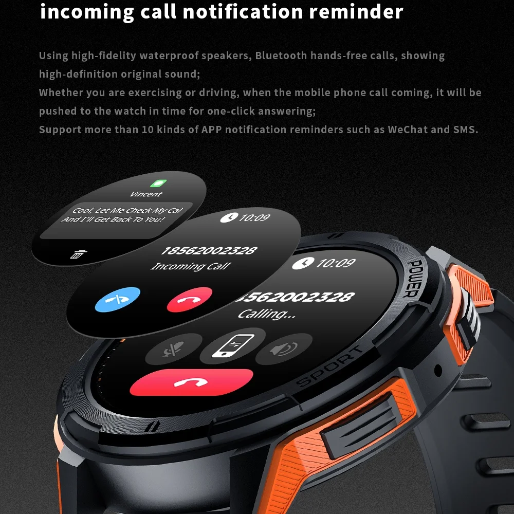 C25 الساعات الذكية للرجال شاشة AMOLED 1.43 "1ATM مقاوم للماء مراقب معدل ضربات القلب الرياضة Smartwatch بلوتوث دعوة النساء اللياقة البدنية