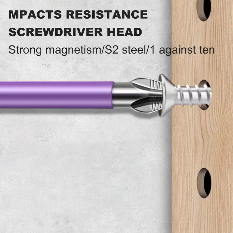 Magnetic Bit Set Anti-Slip Electric Bit Set Of 6 Heavy-Duty Shock-Proof Magnetic Drills For Construction Work Woodworking