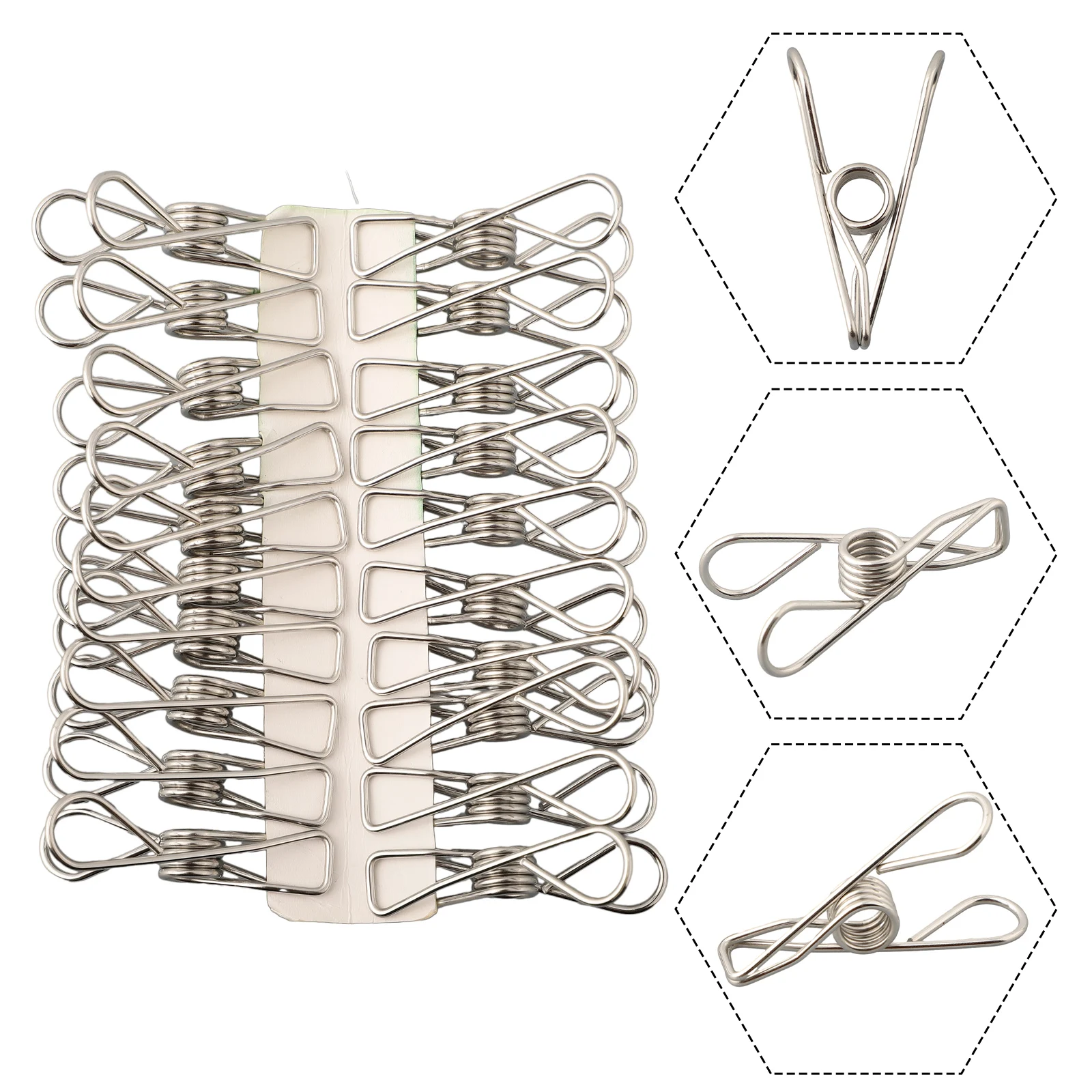 Stainless Steel Reusable Linen Quilts Socks Hanging Silver 20pcs Clothes Pegs Laundry Windproof Home Tools Hot