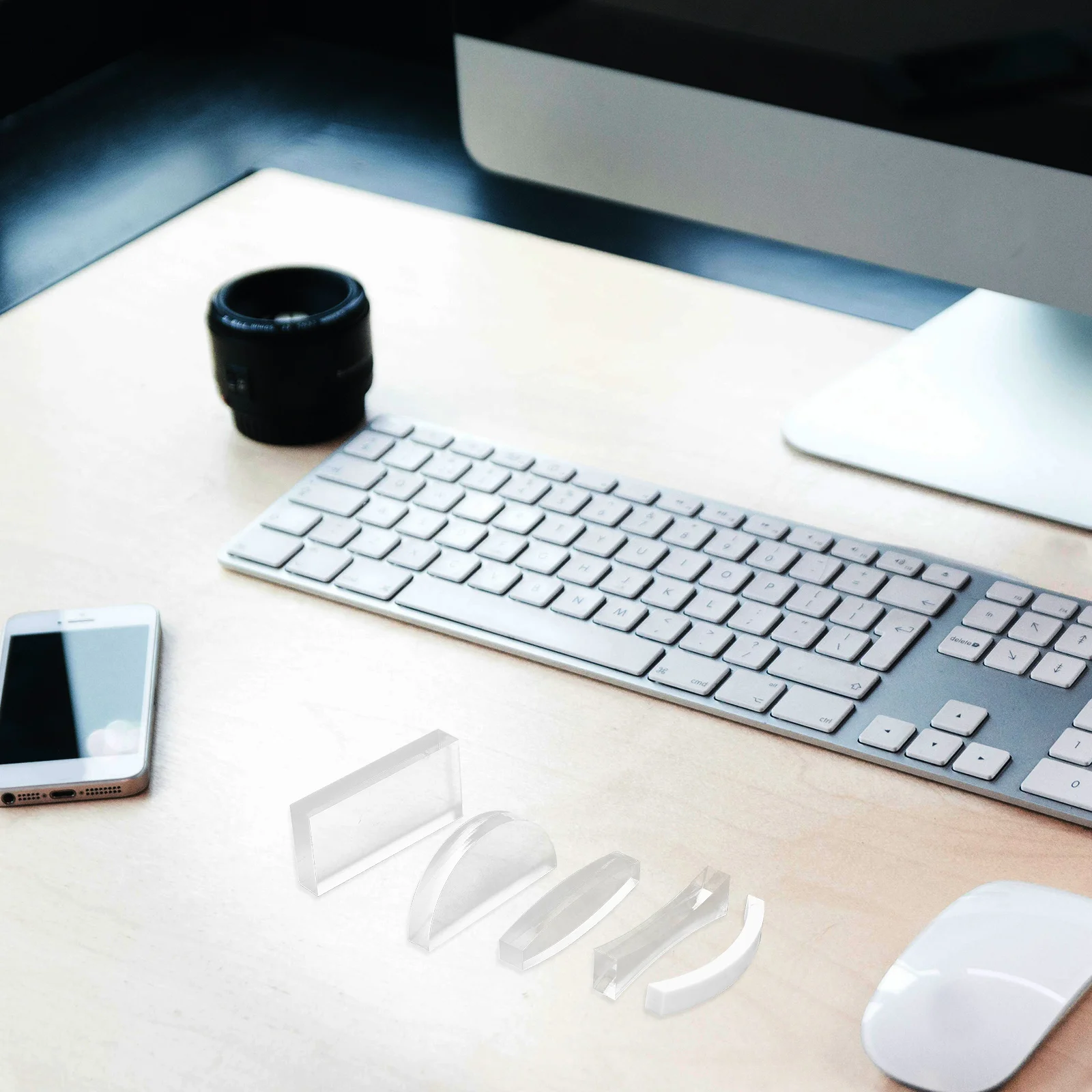 

5Pcs Physics Optics Experiment Set Transparent Convex Concave Lenses for School Laboratory Science Optical Experiment Set