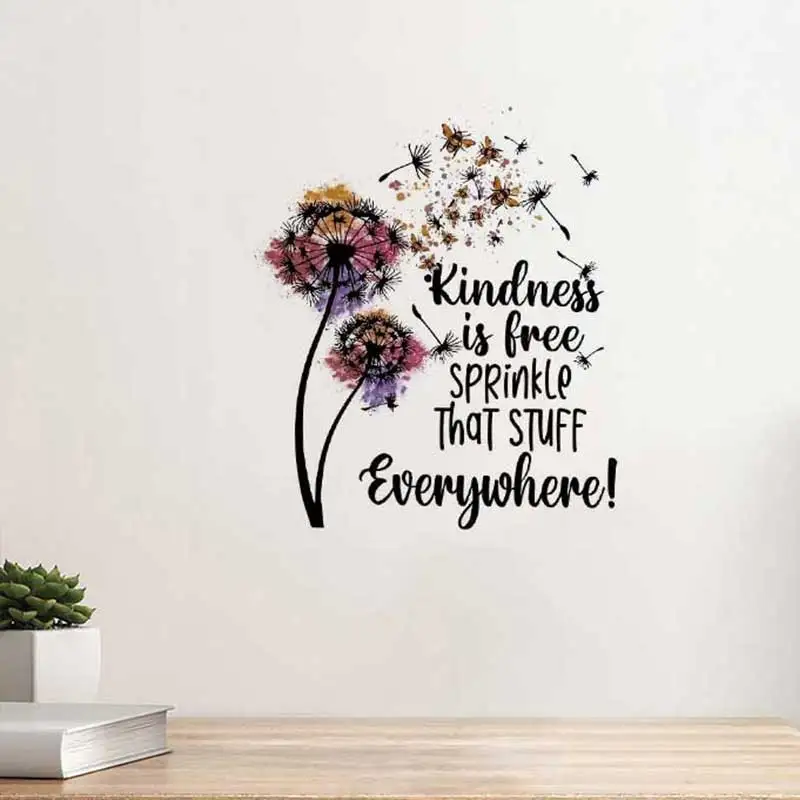Colored Dandelion Wall Stickers Beautiful Sofa Background Living Room Decor Home Decorative Wallpaper B34