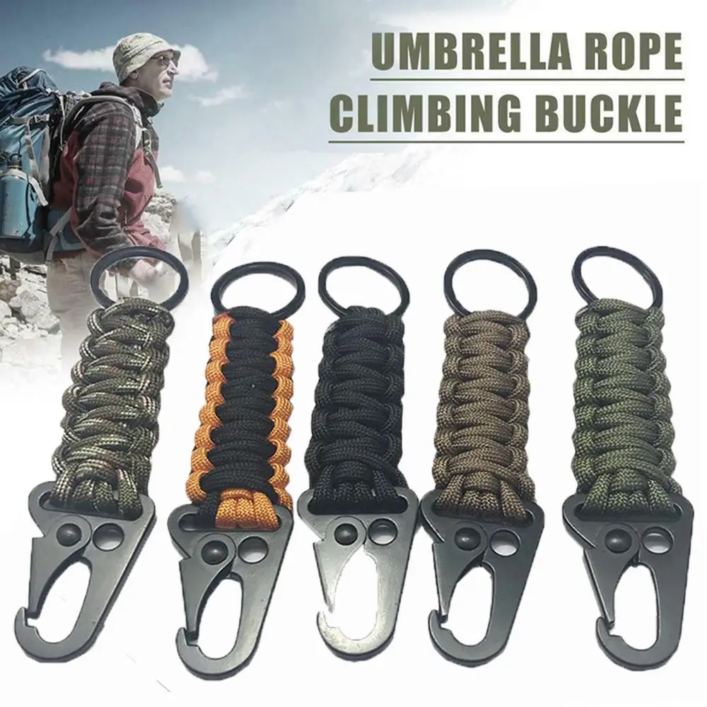 

Survival Outdoor Umbrella rope Braided Lanyard Carabiner Hook Keychain Buckle