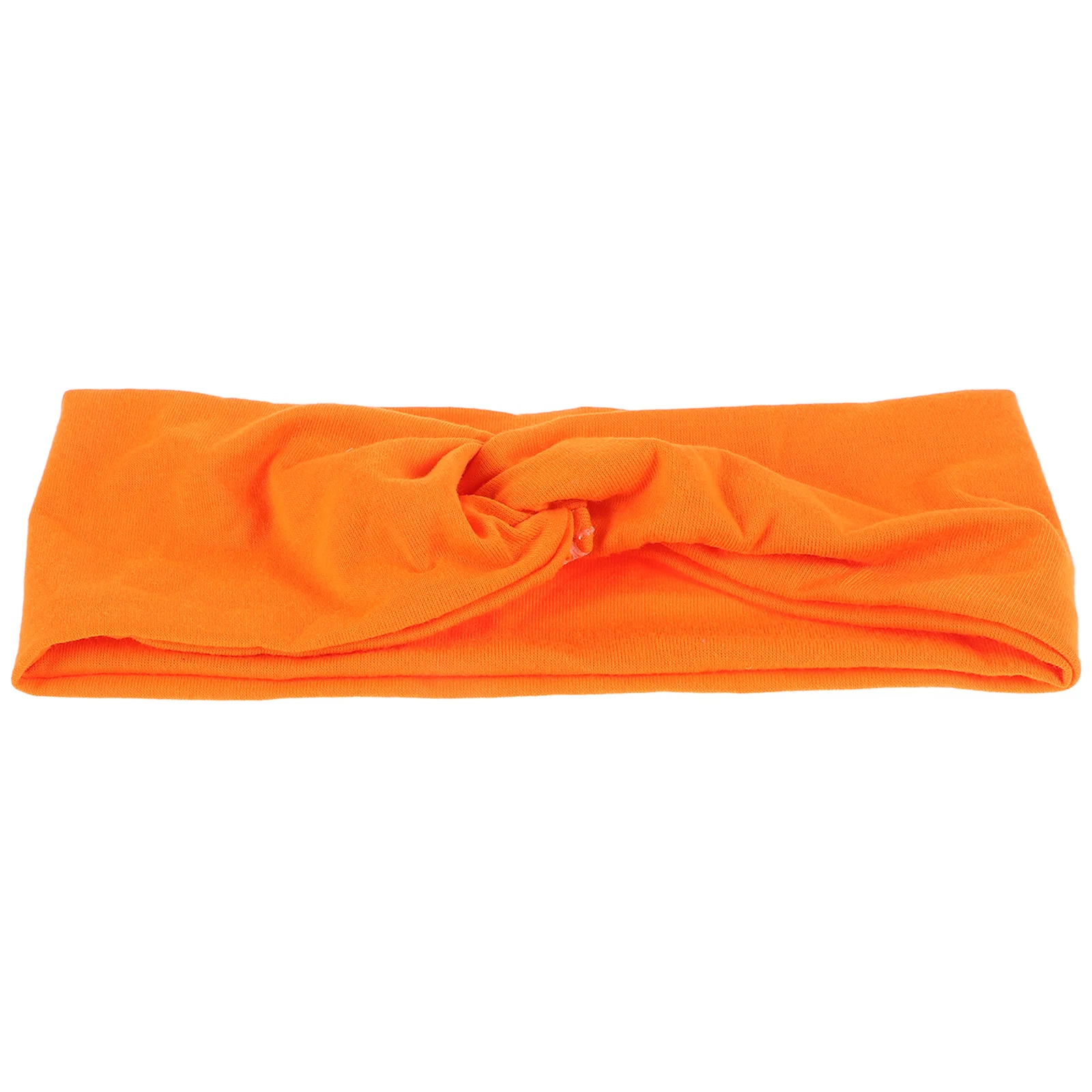 

Elastic Turban Head Wrap for Women Orange Breathable Sweat Absorption Wrinkle Free Lightweight Soft Hair Styling Band for Sports