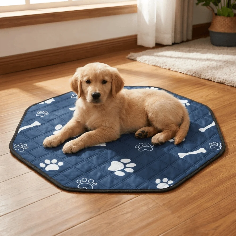 Pet Training Diaper Anti Slip Octagonal Dog Urine Pad Absorbent Reusable Pet Diaper Mat Washable Dog Pee Pads Pet Nest