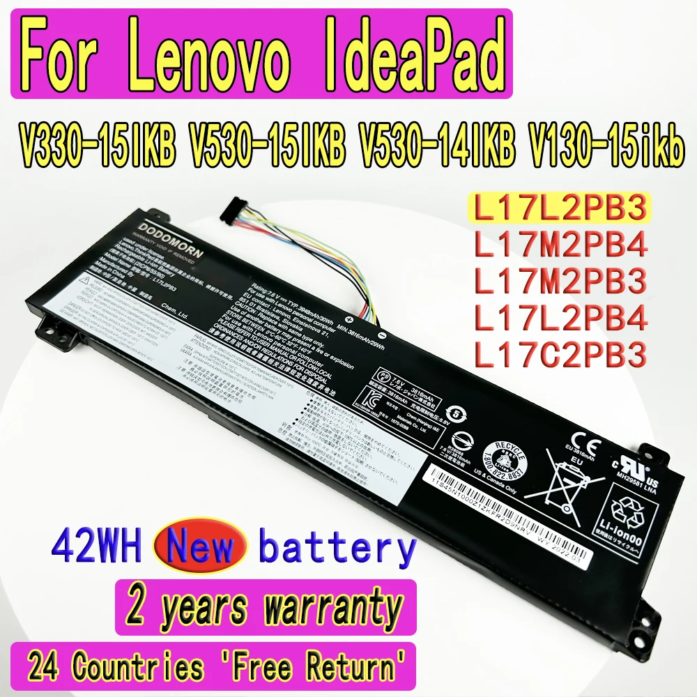 

High Quality Battery For Lenovo IdeaPad V330-15IKB V530-15IKB V530-14IKB V130-15ikb L17L2PB3 L17M2PB4 L17M2PB3 L17L2PB4 L17C2PB3