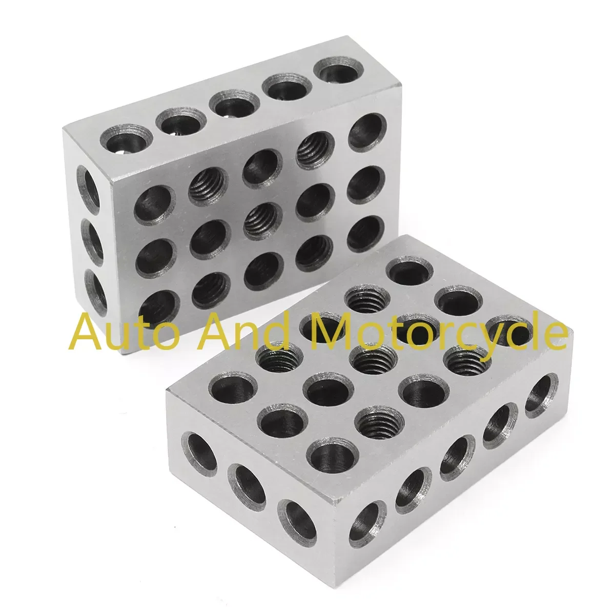 2pcs 23 Holes Precision 25-50-75mm Blocks Parallel Clamping Block Set, Steel Block 23 Holes 1-2-3