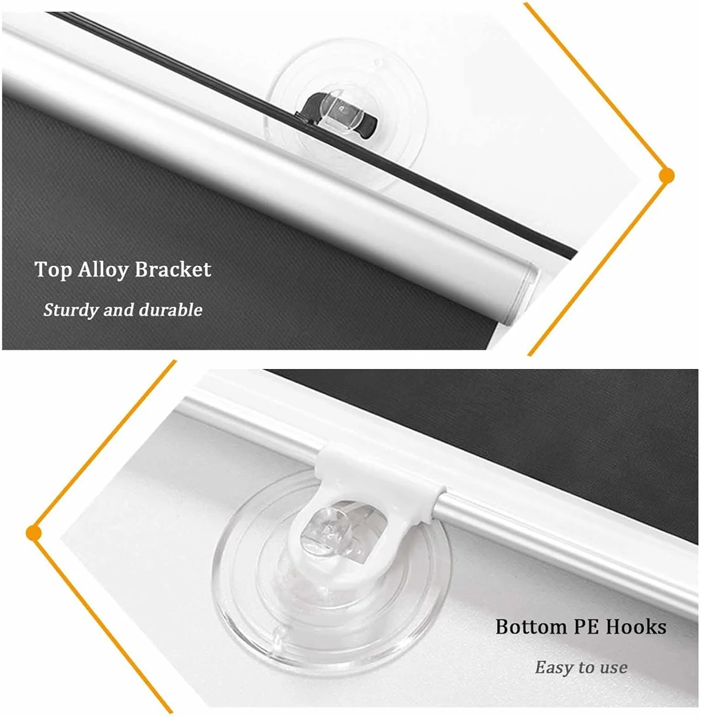 ظلال أسطوانة التعتيم للنافذة بدون حفر ستارة الخصوصية اللاسلكية الظل الأعمى مع أكواب الشفط غطاء النافذة المعزول الحراري #5