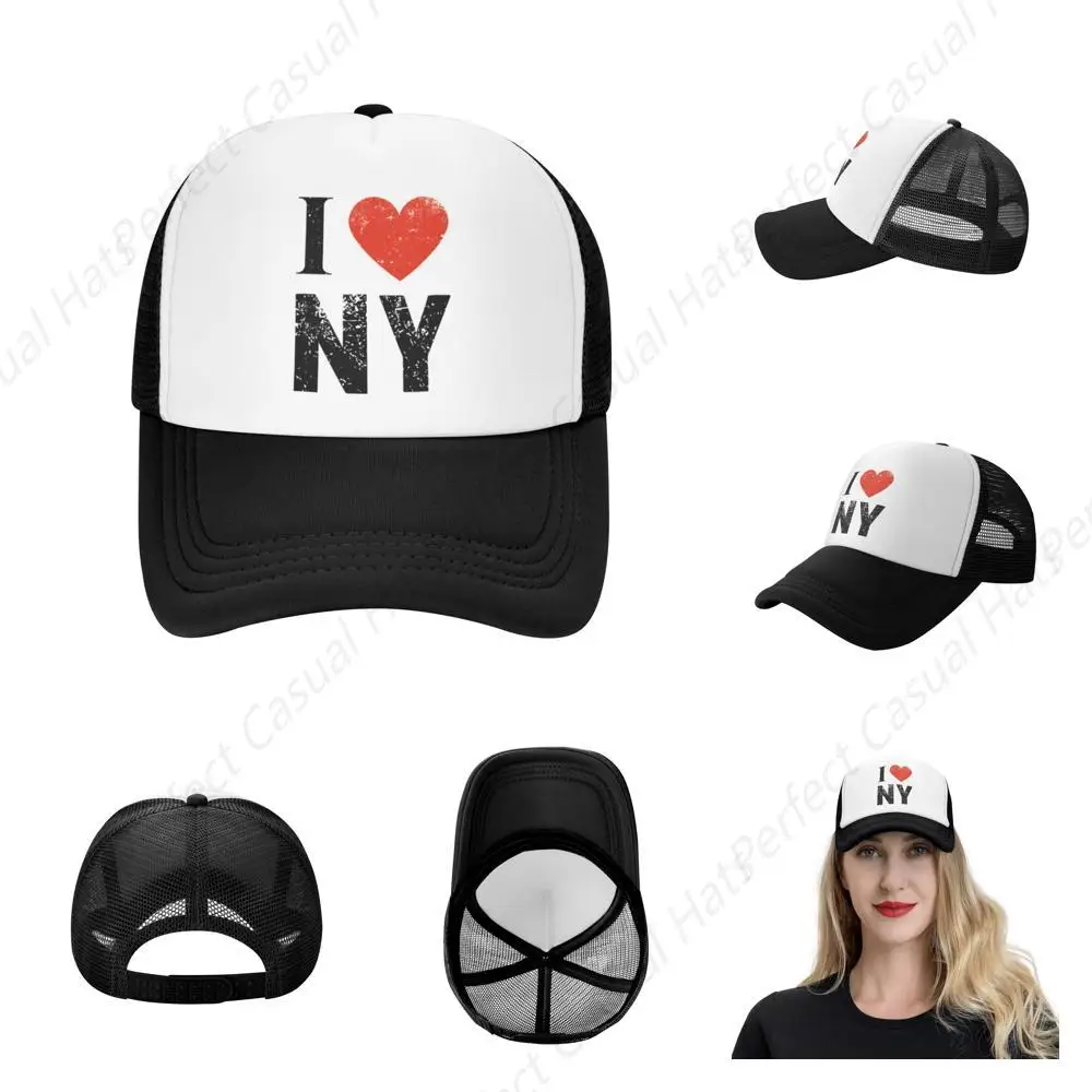 

Hot-selling I-Love-NY-New-York Gifts For Women Men Vintage Dad Hat Adjustable Baseball Cap Trucker Hat For Men Casual Head-Wear