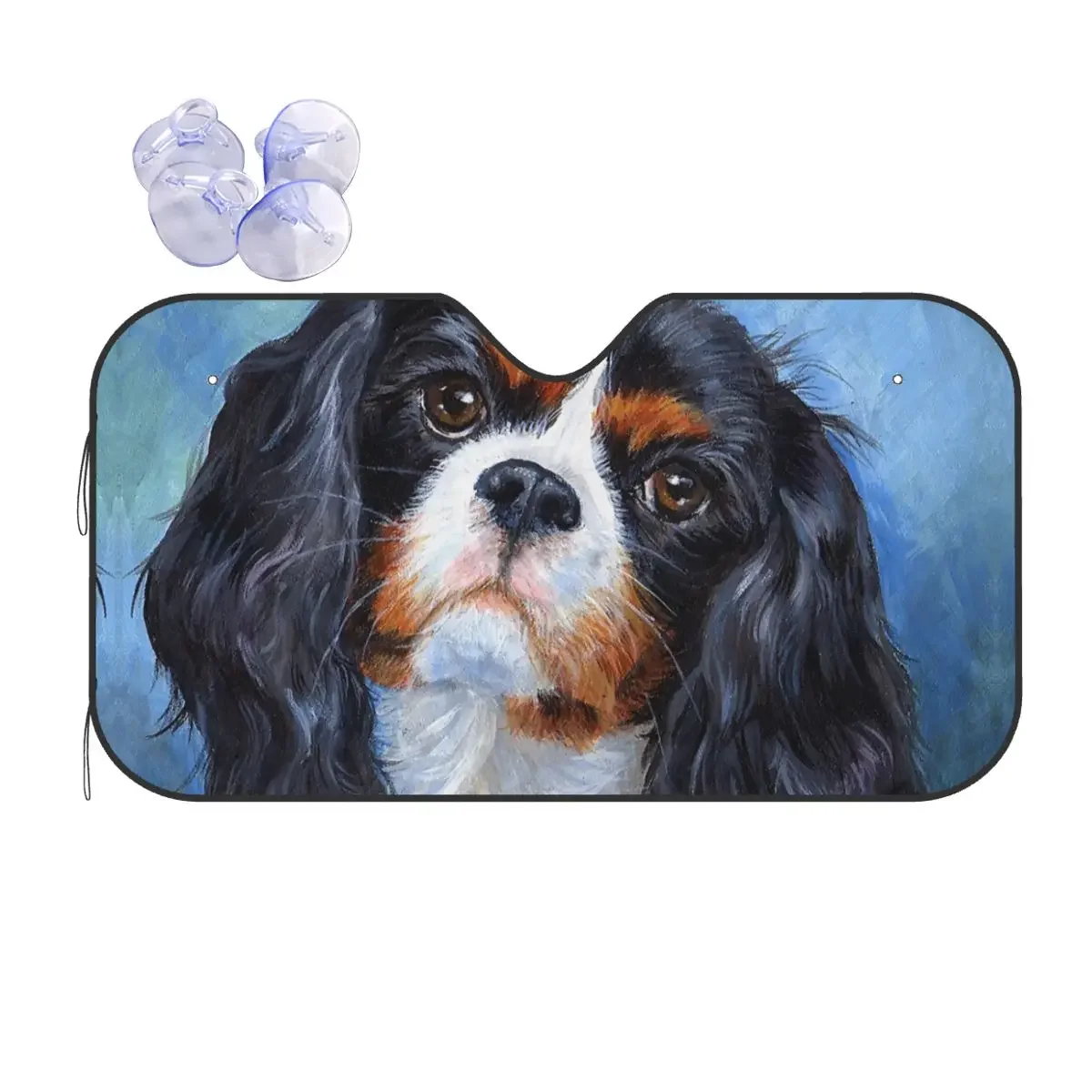 Cavalier King Charles Spaniel Windshield Sunshade Dog Pet Vintage Car Front Windshield 76x140cm Car Sunshade UV Protector