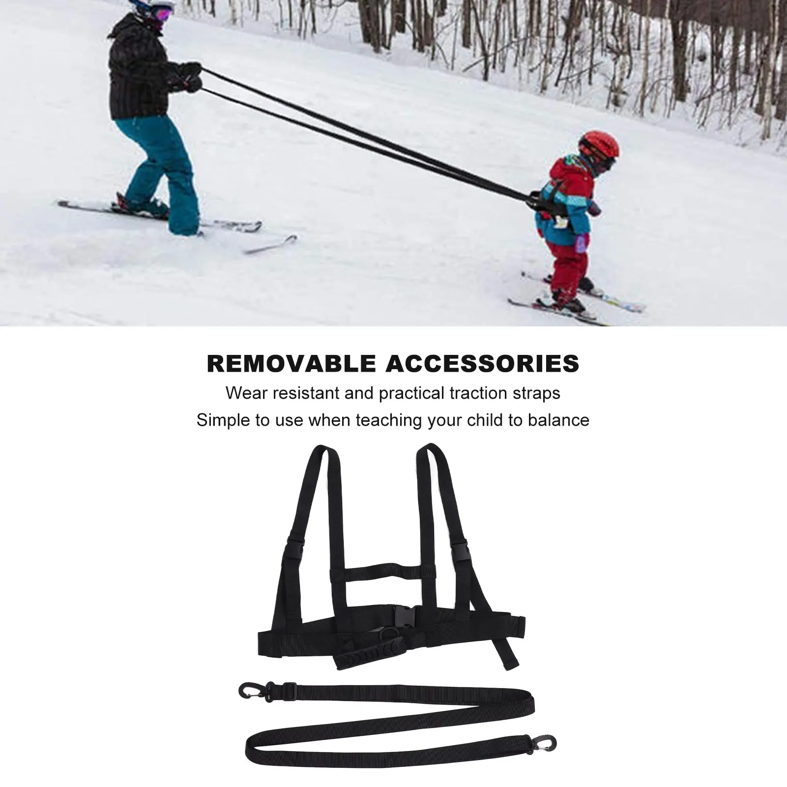 Kids Ski Shoulder Harness Safety Protection Adjustable Durable Ski Training Leash For Beginner