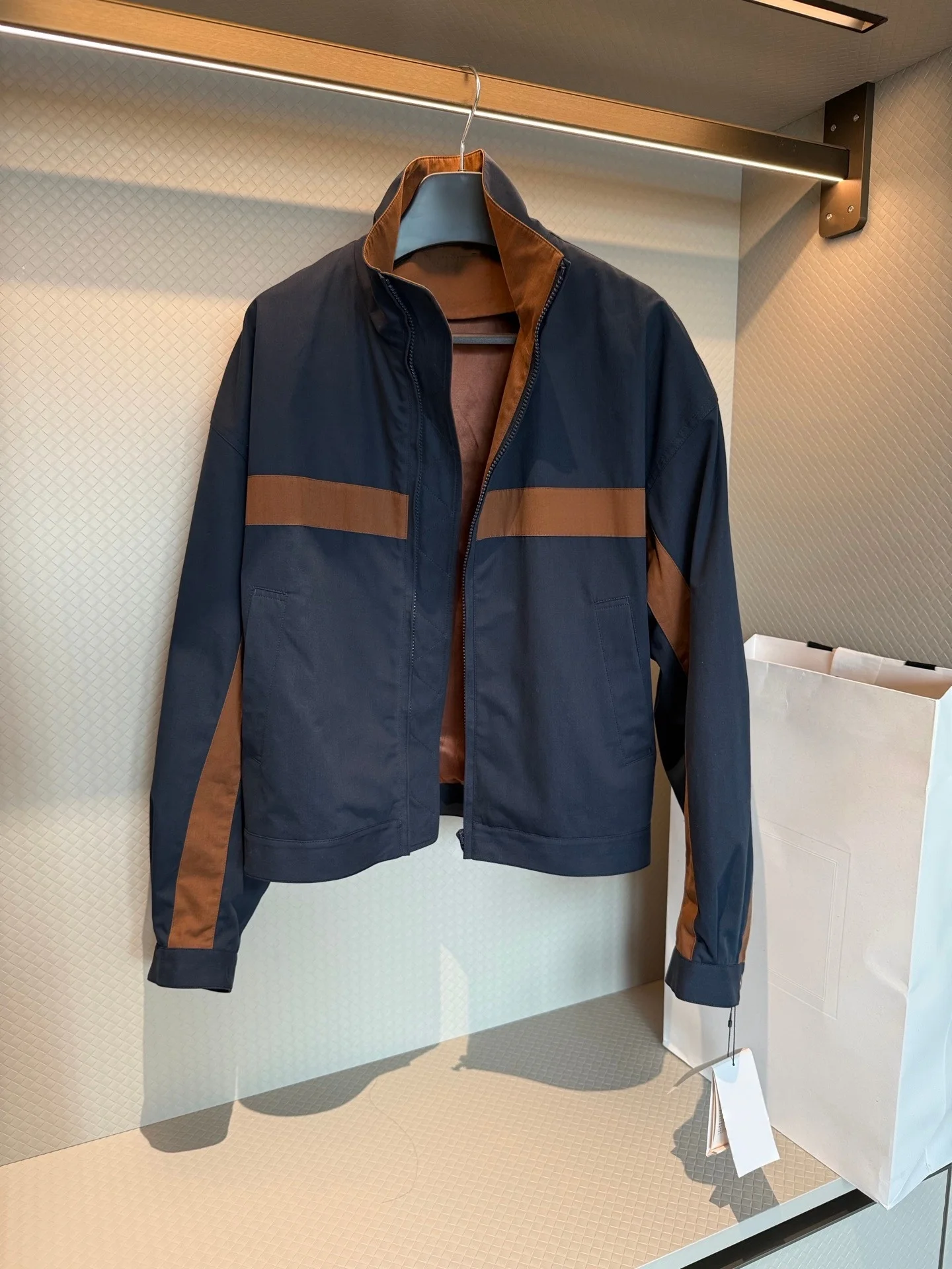 2026 New Early Autumn Color-Blocked Cotton Sports Loose Casual Stand-Collar Zipper Jacket Cardigan