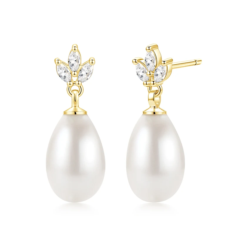 Oxtao Leaf & Pearl-Detail Drop Earrings — product information 9