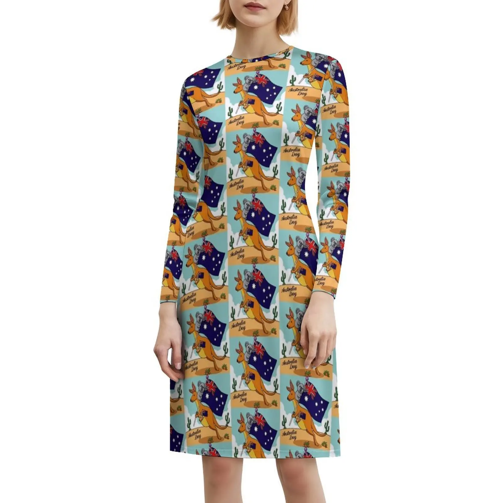 فستان بوهيمي عتيق لعيد أستراليا السعيد من Redbuble بأكمام منتفخة أو خيارات بدون أكمام للنساء فستان الماشية الأسترالية