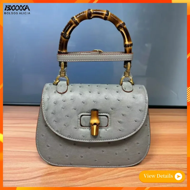 

BOLSOS ALICIA Новая женская роскошная дизайнерская Высококачественная сумка модная бамбуковая сумка натуральная кожа сумки через плечо тренд 2024