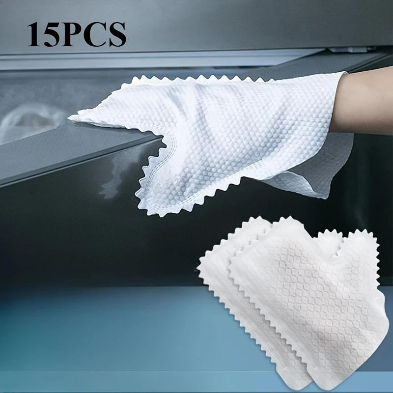 15-Pack Microfiber Dust Removal Gloves — Multi-Purpose Dry and Wet Cleaning Gloves, Easy Dust Removal, Suitable for Cleaning Kitchens, Living Rooms, Bedrooms, Cars, Furniture, and Windows