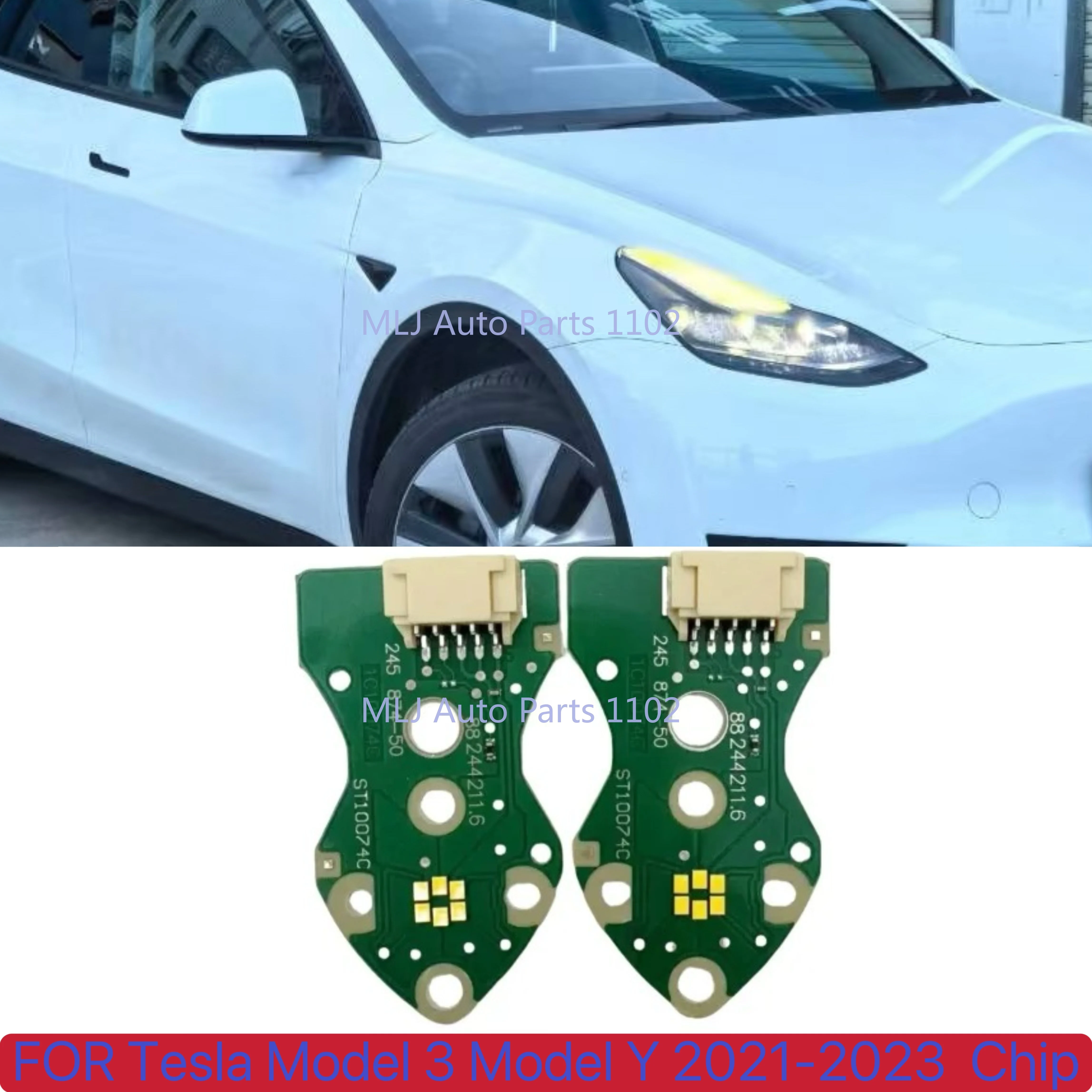 

FOR White Light for Tesla Model 3 Model Y 2021-2023 White Angel Eyes DRL Board LED Headlight Chip Ballast Module