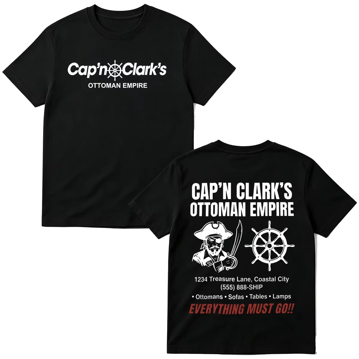 Movie Backrooms Cap'n Clark's Ottoman Empire Pirate Graphic Print T-Shirt Men Women O-neck Cotton Loose Casual Oversized Top