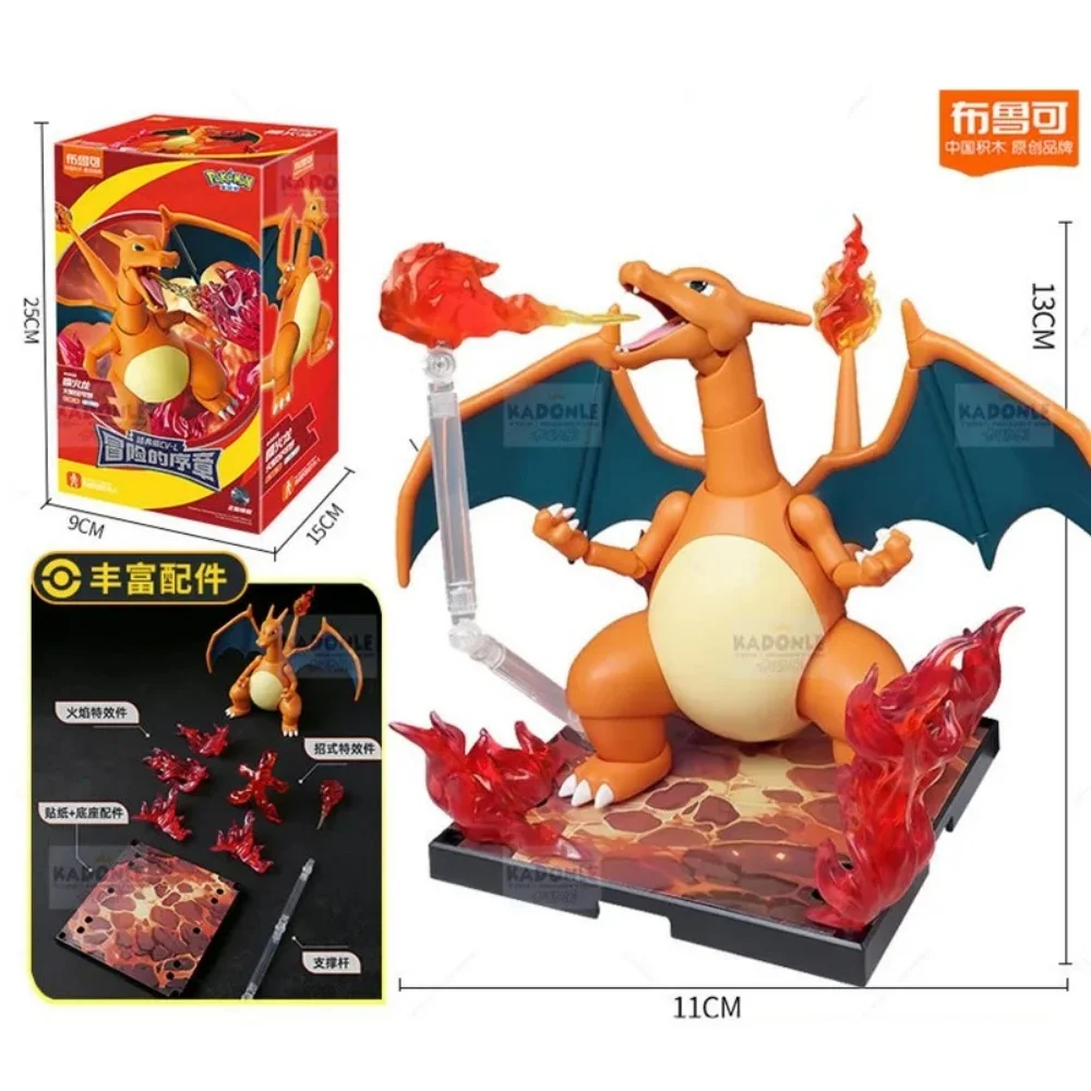 Original Blokees Pokemon Charizard Greninja Meowscarada Ceruledge Pikachu Blind Box Building Blocks Action Figure Anime Doll Toy