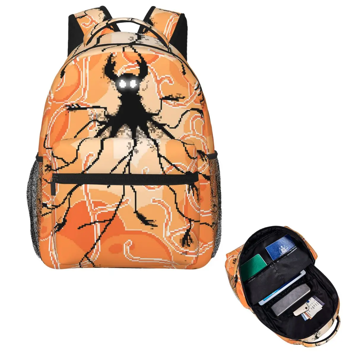 Hollow Knight Silksong Cartoon Hornet And Bell Beast Student Backpack Hiking Travel Daypack for Boys Girls Fashion Shoulder Bags