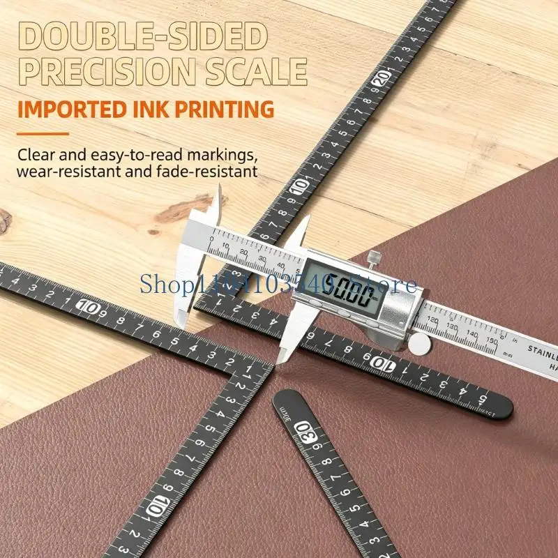 02DC 90 Degree Marking Ruler 30X15Cm Carbon Steel L Square Ruler with Metric Graduation, Right Angles Layout Tool for Craft