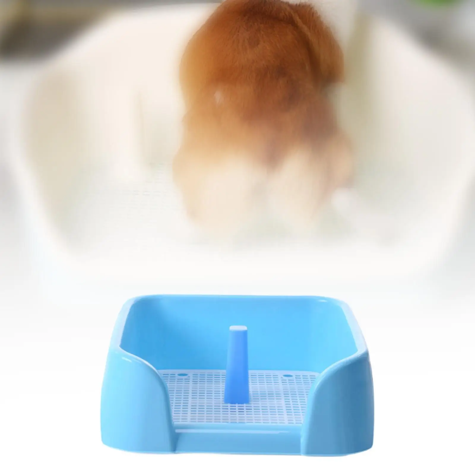 Dog Toilet Heightened Fence Pet Litter Pan Litter Box with Post Training Potty Tray for Small Animals Puppy Outdoor Bunny