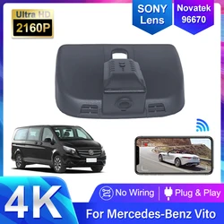 Car Wifi DVR Driving Video Recorder Car Front Dash Cam Camera 4K 2160P For Mercedes-Benz Vito Viano Valente Metris V Class W447