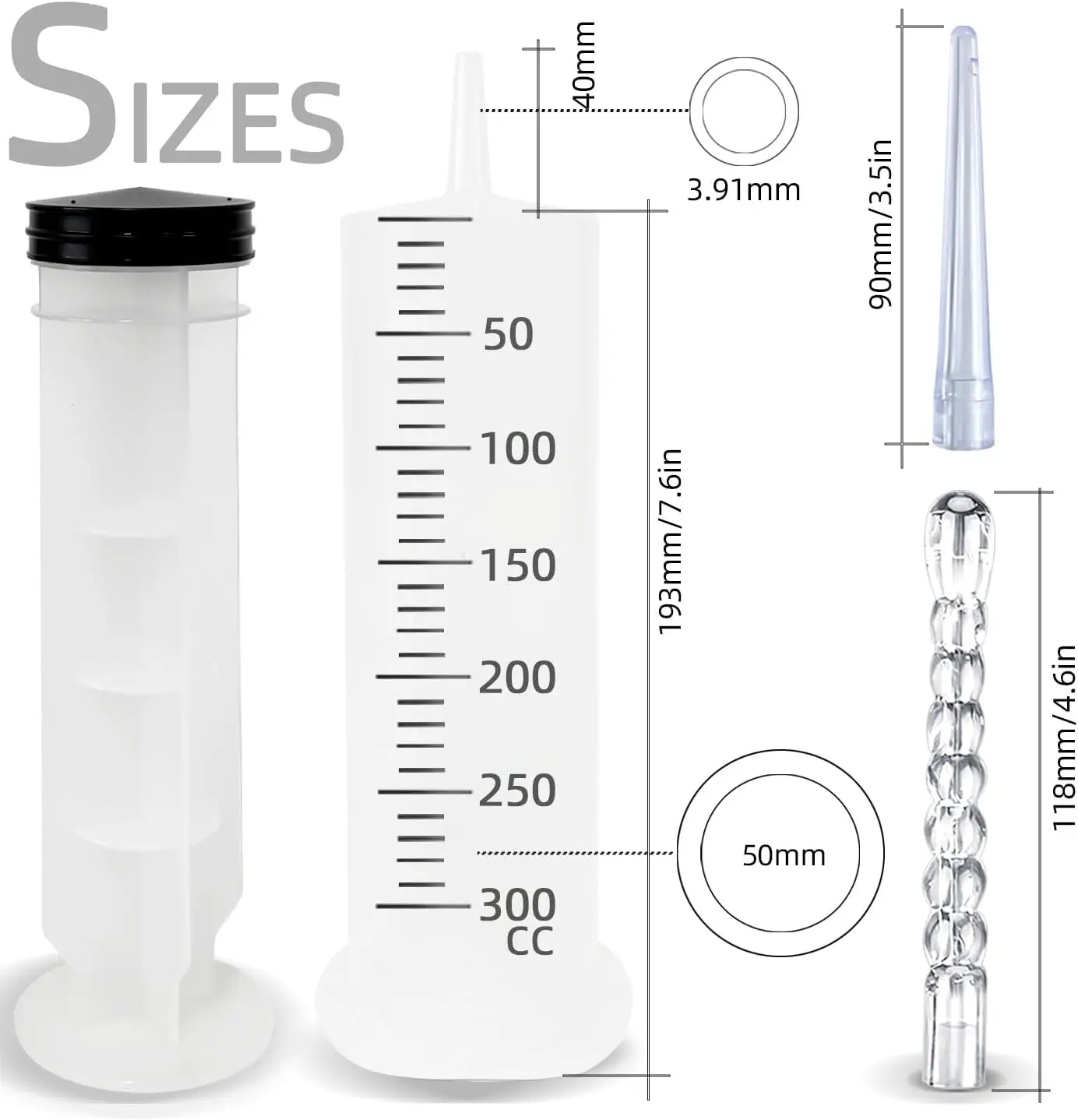 150/3 00ML Enema Syringe Cleaning Enema System, for Colon Cleaning Travel Enema Kit, Suitable for Men and Women 2 Nozzles