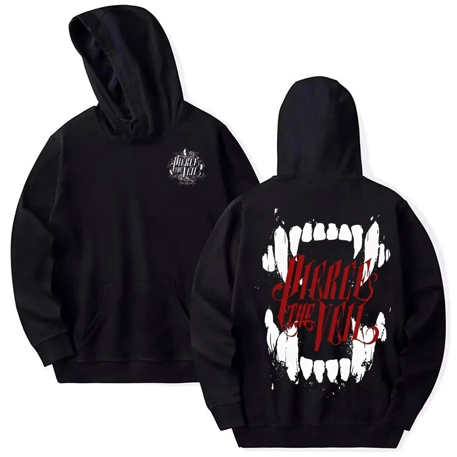 

Y2K Retro Punk Hooded Band Pierce The Veil Streetwear Versatile Vintage Sweatshirts Fleece Thickened Top High Quality Unisex