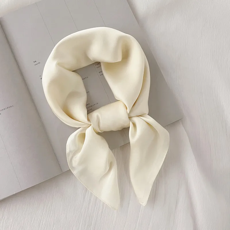 New 70*70cm Silk Square Scarf Women Soft Satin Hairband Neckerchief Tie Female Headband Foulard Bag Ribbon Gift Luxury