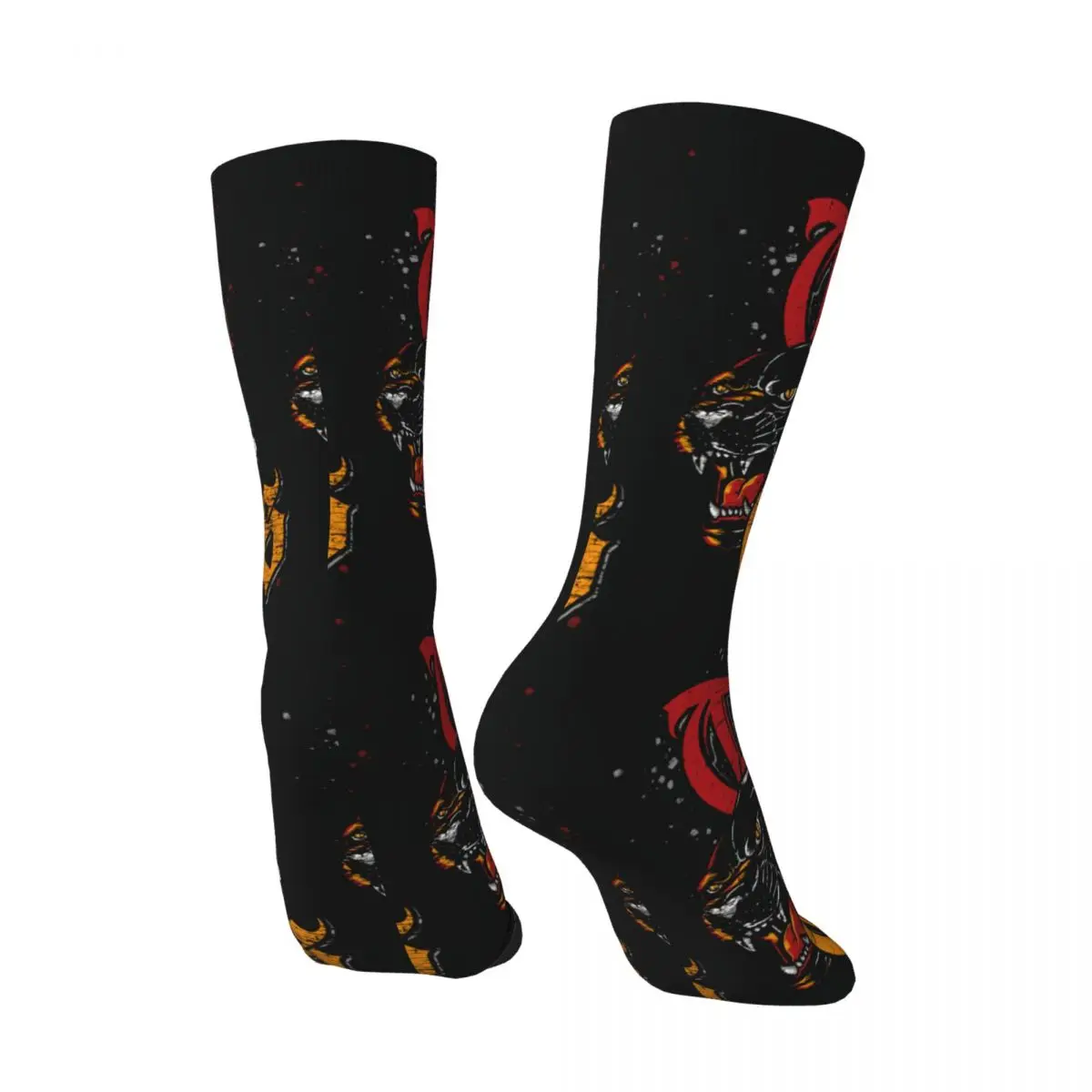 Funny Crazy Compression Sock for Men Tattoos And Cats Grunge Hip Hop Harajuku Tattoo Style Happy Seamless Printed Boys Crew Sock